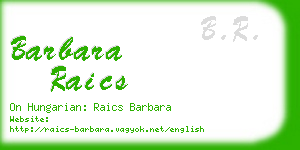 barbara raics business card